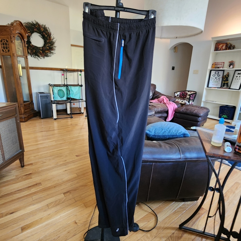Asicd Men's Black Pants with Blue Accents zippered legs size 2xl - Picture 2 of 4